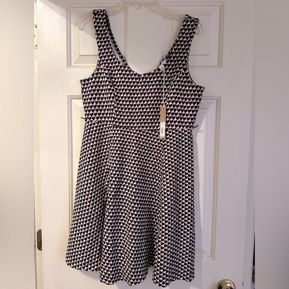 NWT Lauren Conrad Fit & Flare Heart Print Skater Dress - Size L
